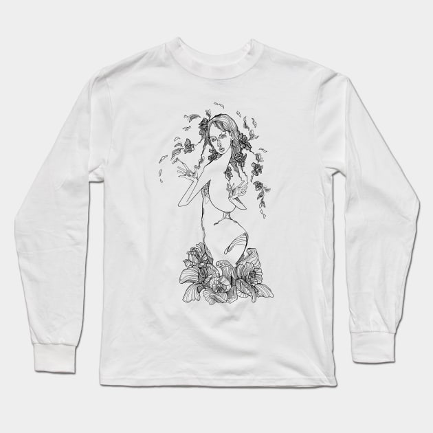 Dancing in the Garden Long Sleeve T-Shirt by Psych0kvltz